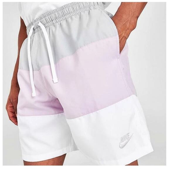 Nike Men's Novelty Club Woven Track Shorts Athletic Purple Gray White Size Small - Picture 1 of 12
